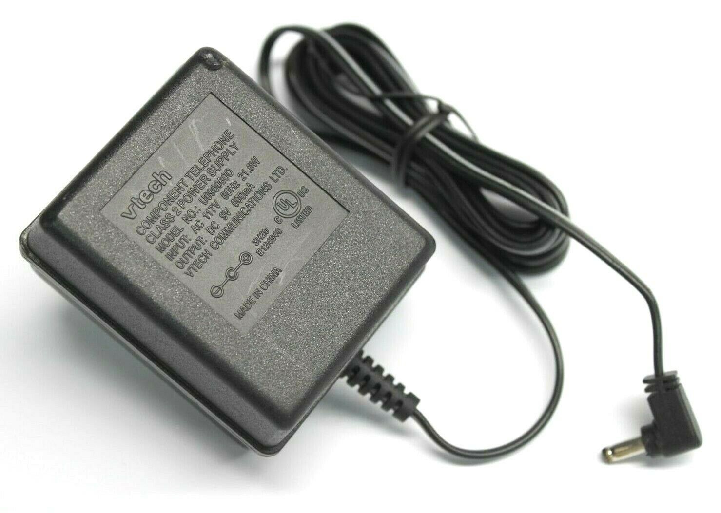 Vtech U090060D Power Supply AC Adapter Input 117V 60Hz 21.6W Output 9V 600mA Brand: Vtech Type: Adapter Model Numbe Vtech U090060D Power Supply AC Adapter Input 117V 60Hz 21.6W Output 9V 600mA Brand: Vtech Type: Adapter Model Numbe